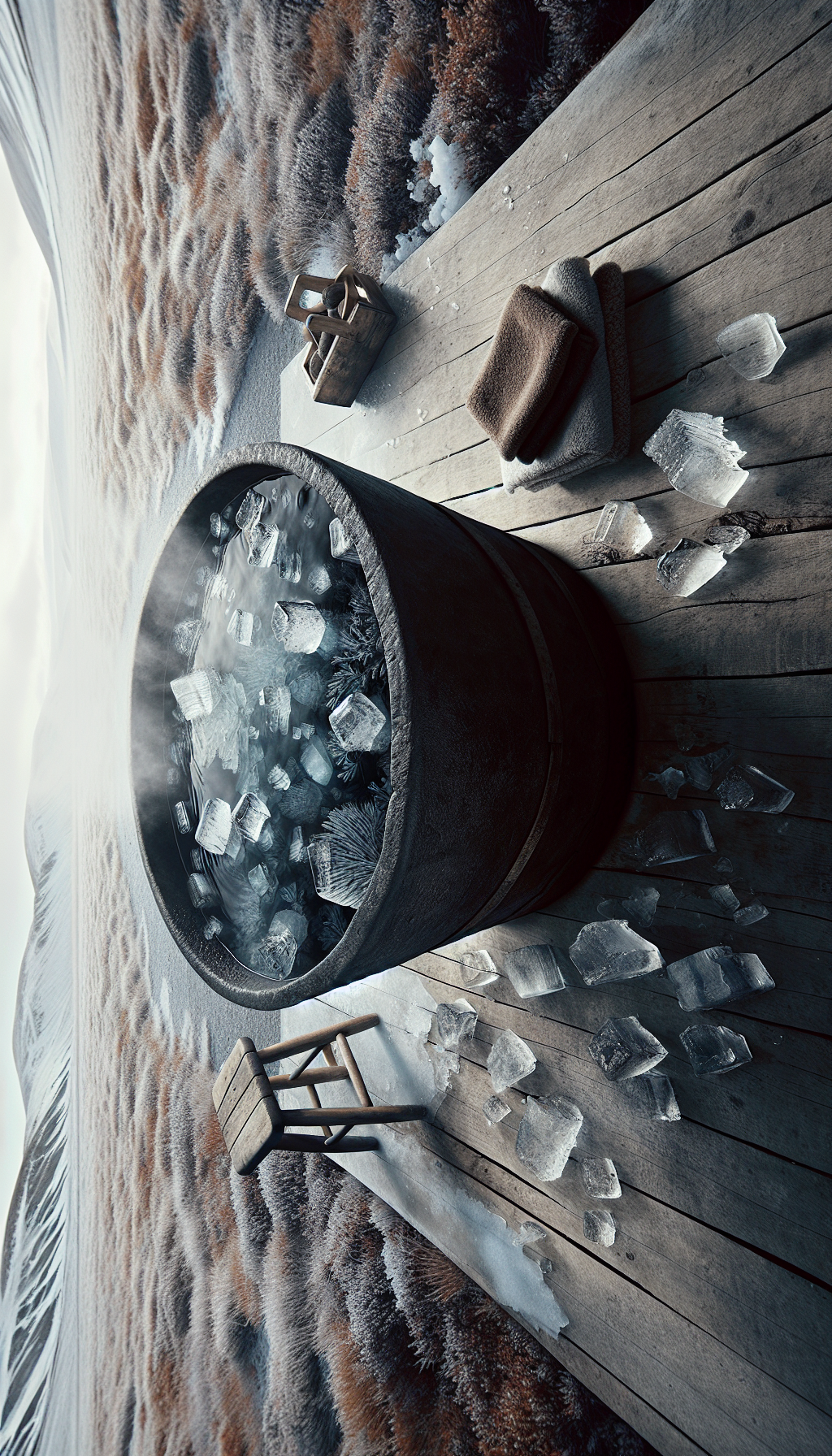 cold therapy, ice therapy, cryotherapy, cold water immersion, hydrotherapy, ice tub, cold tub, wellness routine, sports recovery, muscle recovery, inflammation reduction, post-workout routine, thermal stress relief, oxidative stress relief, vasoconstriction therapy.