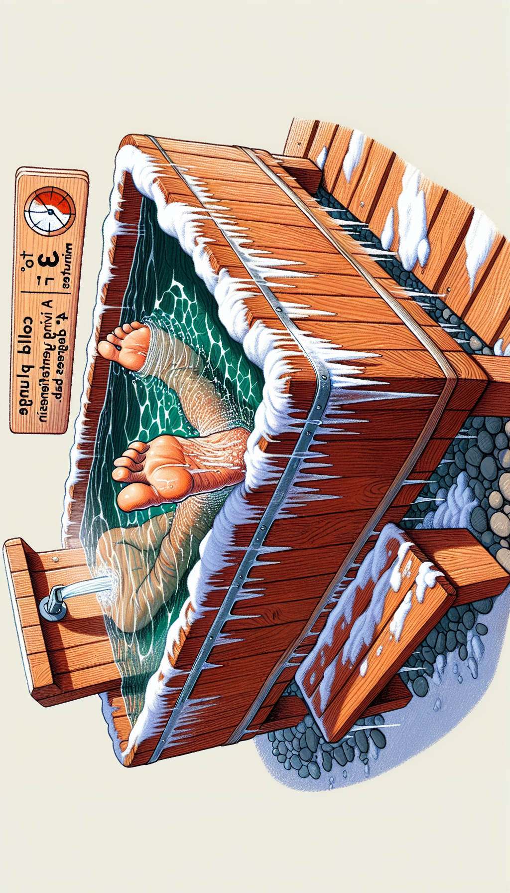 cold plunge duration, optimal cold immersion time, ideal ice bath length, cold therapy timing, optimal freeze therapy duration, best cold plunge timing, ideal temperature for cold plunge, benefits of cold plunge time length, how long for ice baths, optimal time in cold water immersion