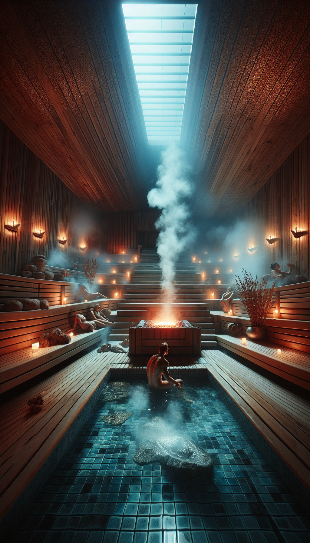 Hot tub, spa, steam room, hydrotherapy, ice bath, wellness therapy, heat therapy, cold therapy, thermal spa, jacuzzi, sweat lodge, Finnish sauna, infrared sauna, home sauna, Turkish bath, hot spring bathes, cold showers.