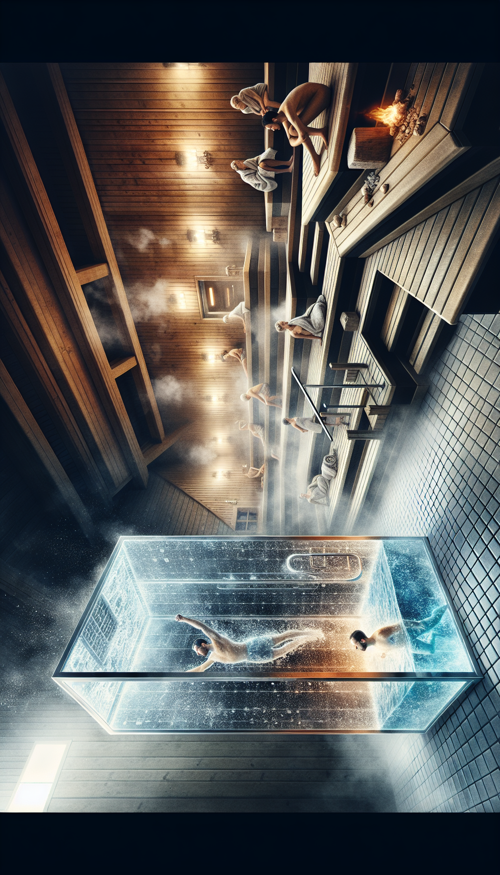 post-workout recovery, thermal therapy, ice bath recovery, heat therapy, muscle recovery, fitness routine, wellness routine, gym sauna benefits, cold water immersion benefits, workout cool down methods, sauna detoxification after exercise, physical health improvement techniques, improving circulation post-workout, enhancing muscle growth techniques.